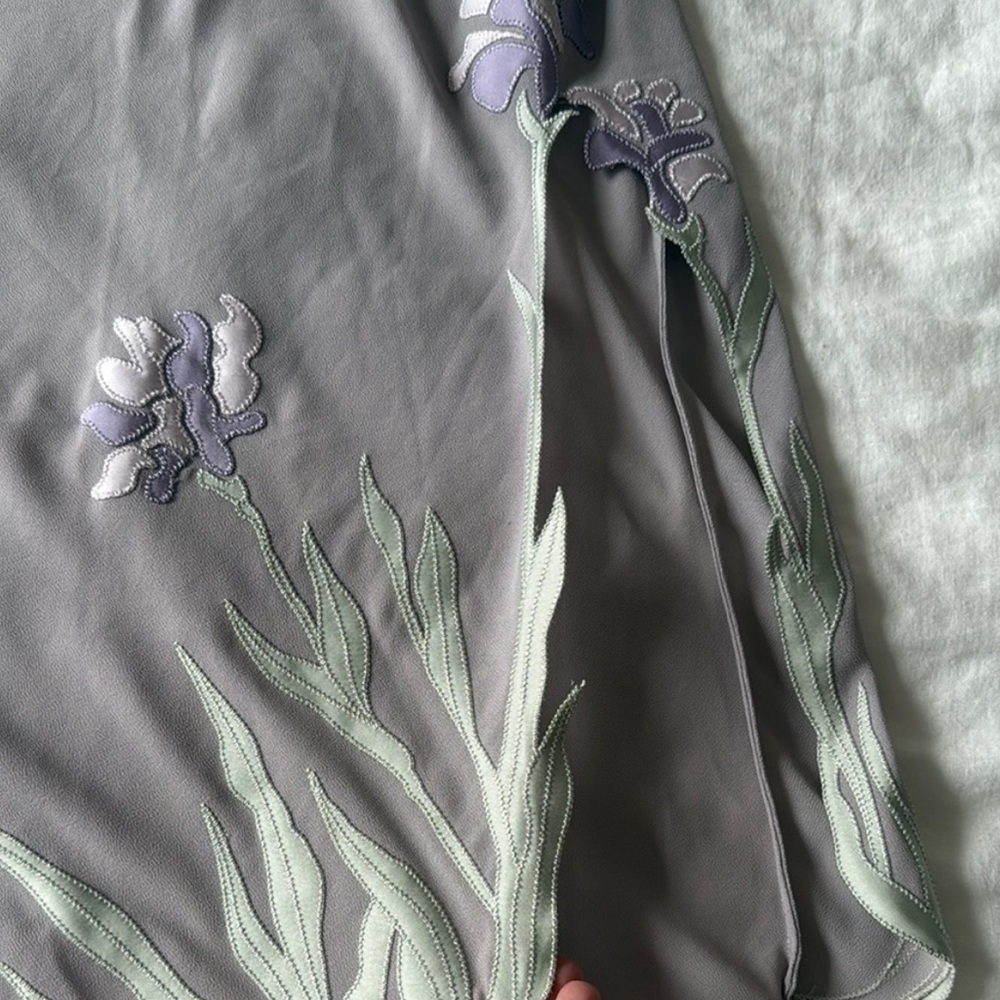 ISO Zara Sheer Lavender Floral Slip Skirt - Picture 2 of 3